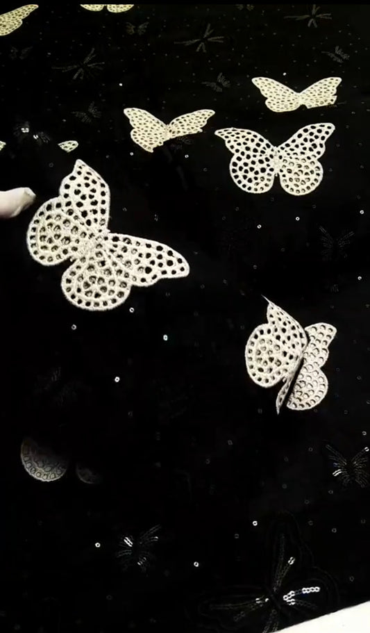 Butterfly Style Lawn Black 2pc (Unstitched)