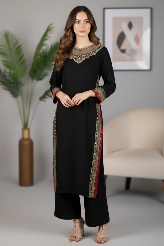 Aneelas Dhanak 2-Piece Winter Dress Shirt Trouser (Unstitched)