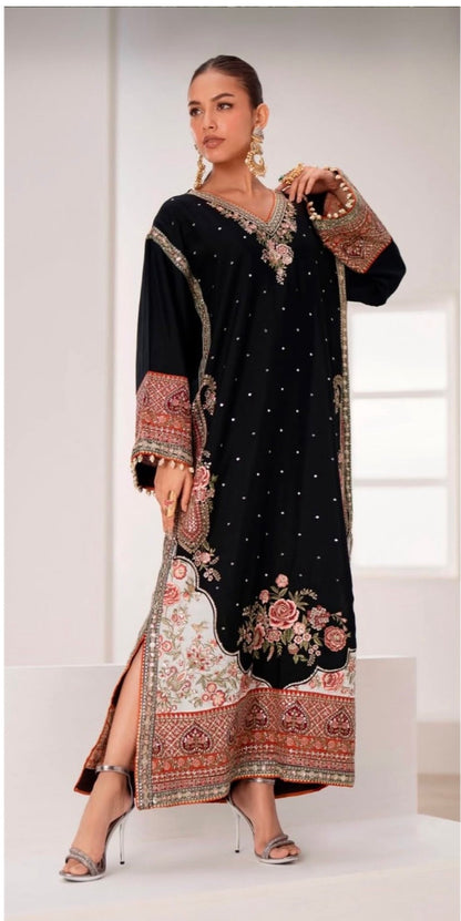 Ethnic Embroided velvet 3 Piece Article (Unstiched)