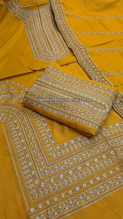 Peach Dhanak 3 Piece (Unstitched)