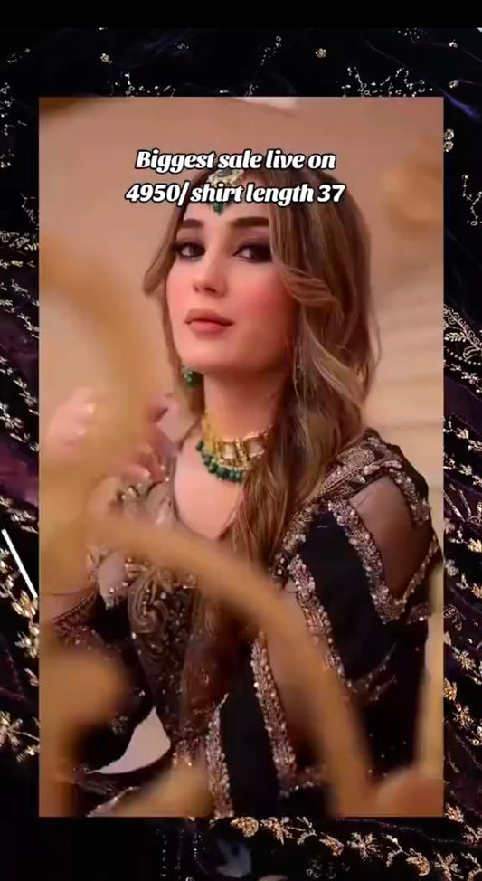 Maria B Velvet 3 Piece Premium (Unstitched) Sale offer 37 Shirt Length