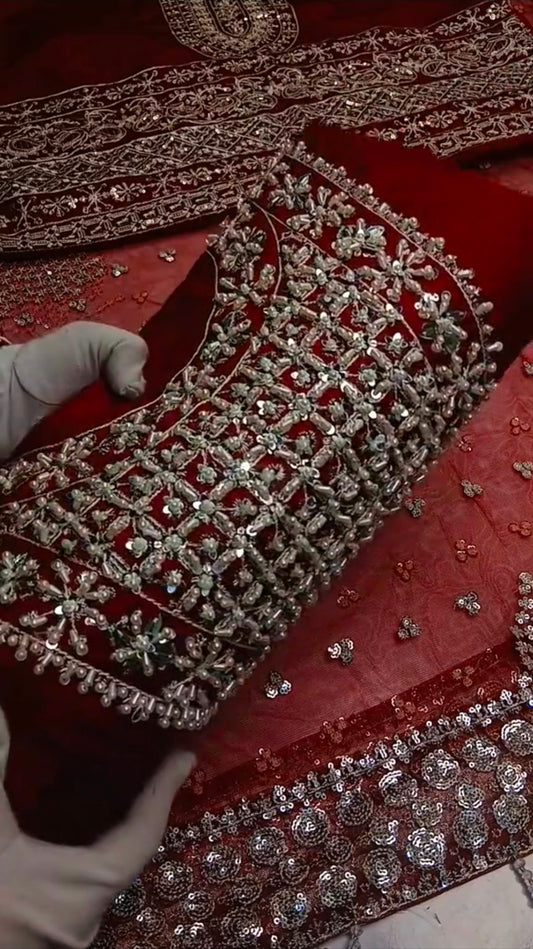 Luxury Hand Made Article Kataan Silk Party Wear (Unstitched)