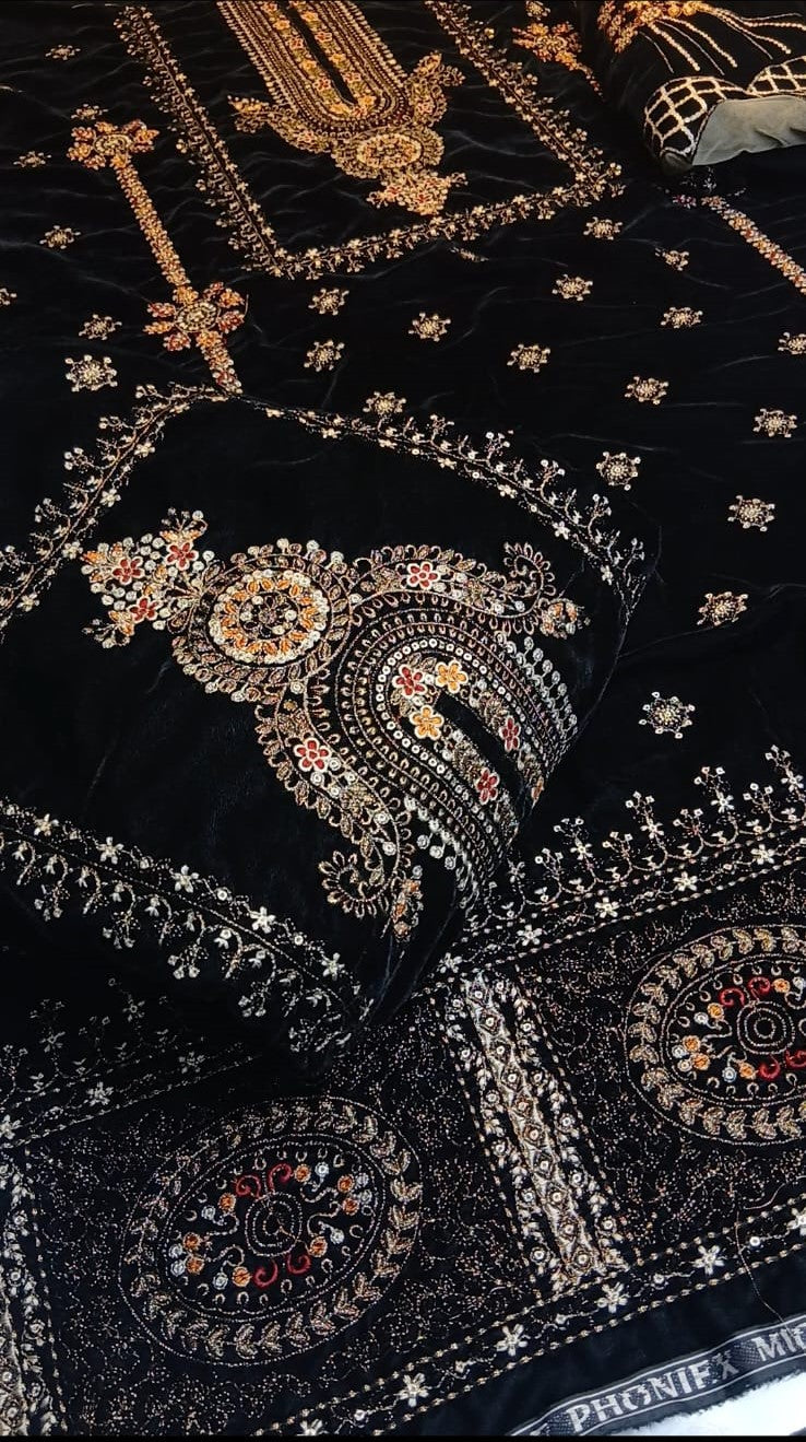 Luxury Micro 9000 Velvet 3 Piece Black