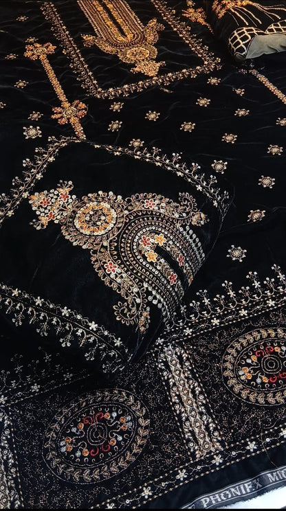 Luxury Micro 9000 Velvet 3 Piece Black