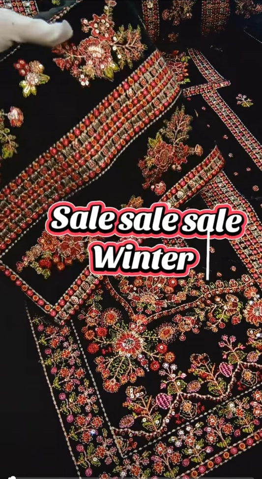 Aneelas Velvet 3-Piece Black – Luxury Edition (Sale Offer)