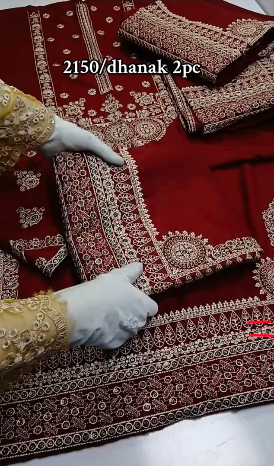 Dhanak 2-Piece Winter Dress Mehroon