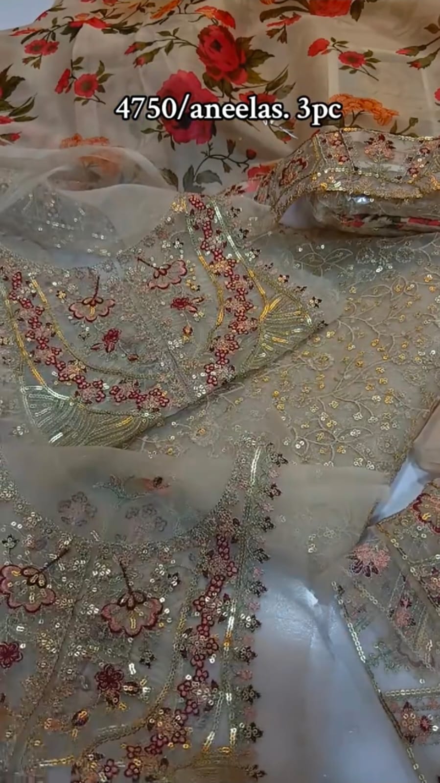 Aneela's Fancy Silk 3-Piece Party Wear Dress