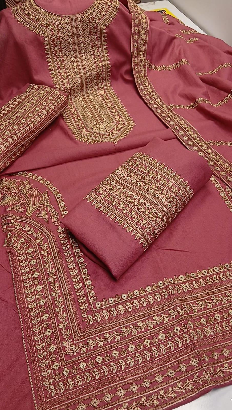 Peach Dhanak 3 Piece