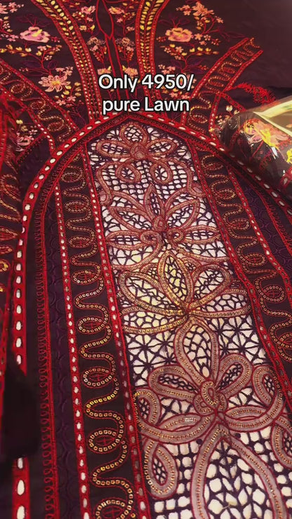 Maria.B Luxury Lawn Lasercut 3pc Article (Unstitched)