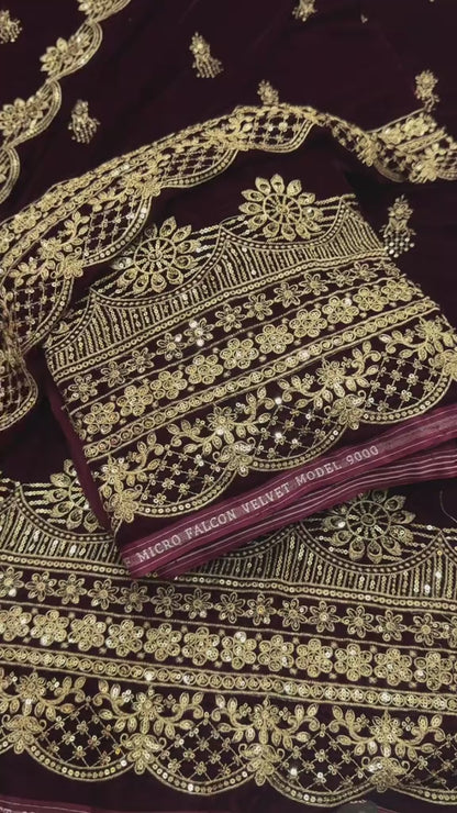 Micro 9000 Luxury Velvet 3pc Article (Unstitched)