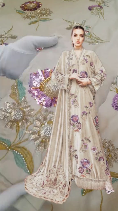 Maria.B Luxury Lawn Cutdana Article 3pc (Unstitched)