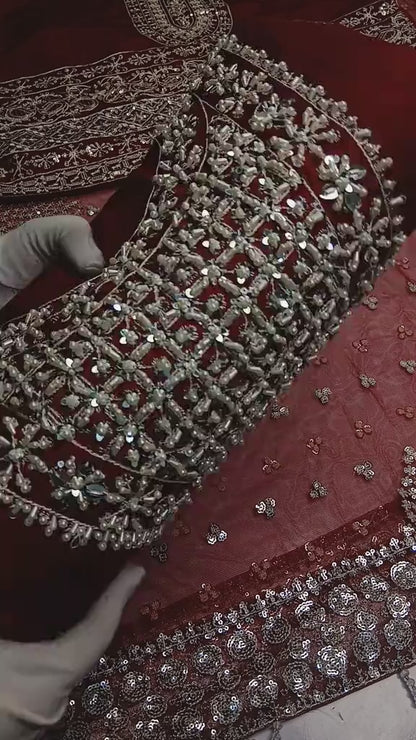 Luxury Hand Made Article Kataan Silk Party Wear (Unstitched)