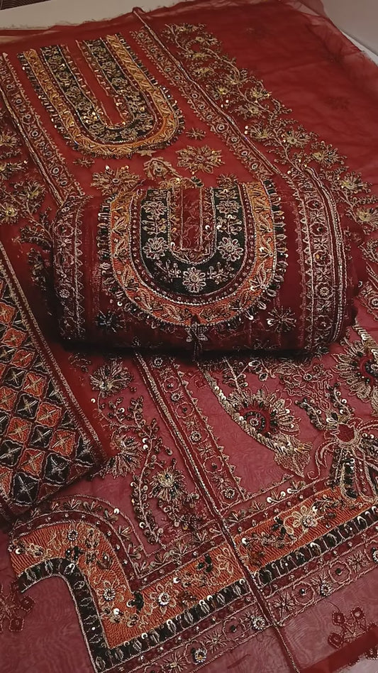 Luxury Hand Made Article Party Wear (Unstitched)