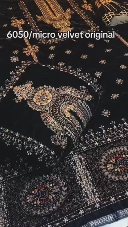 Luxury Micro 9000 Velvet 3 Piece Black