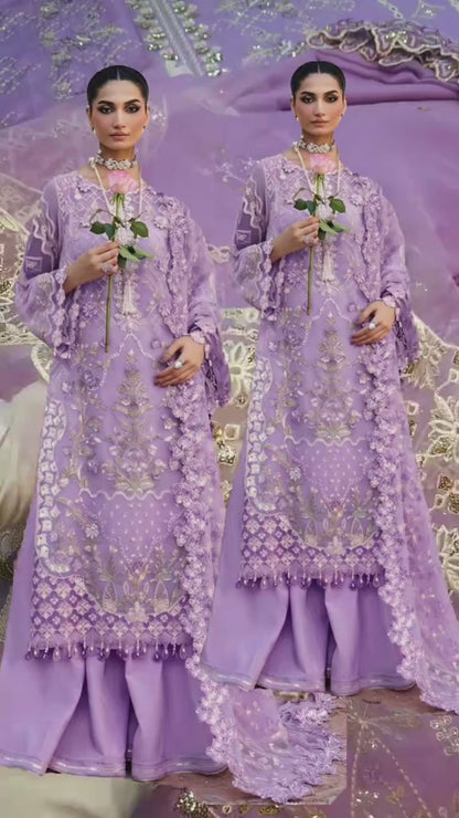 Ethnic Luxury Lawn 3pc Article (Unstitched) with Pure Chiffon Dupatta
