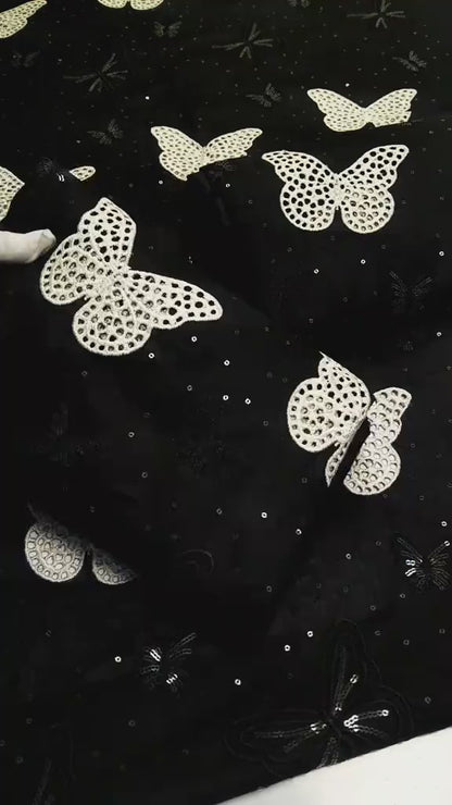 Butterfly Style Lawn Black 2pc (Unstitched)