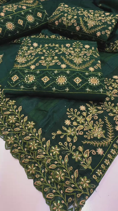 Peach Wool Dhanak Warm Winter 3pc Article (Unstitched)