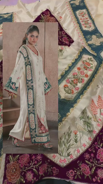 Ethnic Kaftan Silk Luxury 3pc Article (Unstitched)