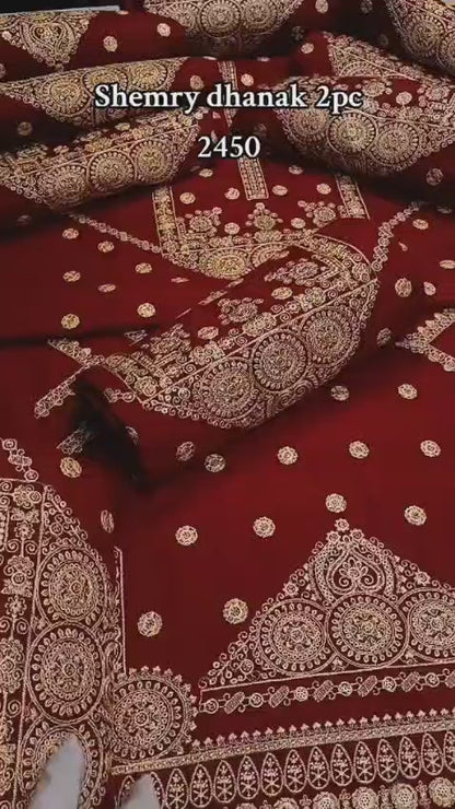 Dhanak 2-Piece Winter Dress Mehroon