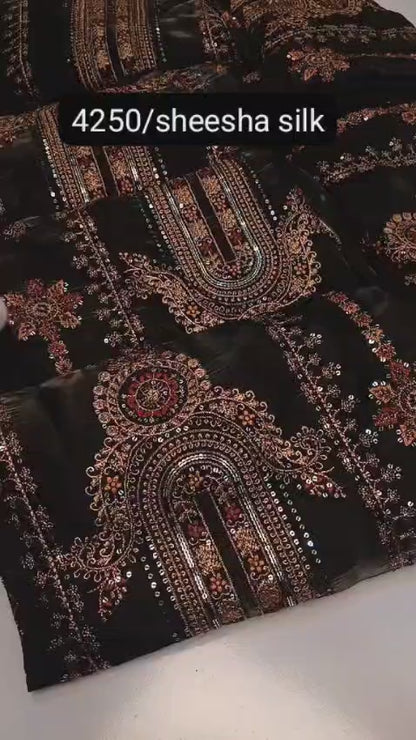 Sheesha Silk Black Luxury Dress – Premium Party Wear