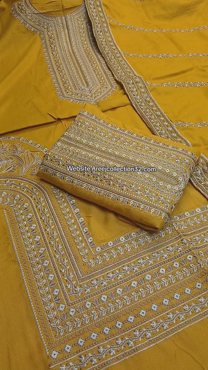 Peach Dhanak 3 Piece (Unstitched)