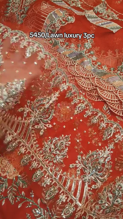 Maria.B Luxury Lawn 3pc Article (Unstitched) with Khaadi Net Dupatta