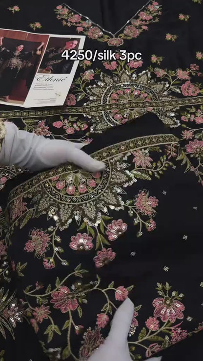 Ethnic Luxury Silk 3pc Article (Unstitched)