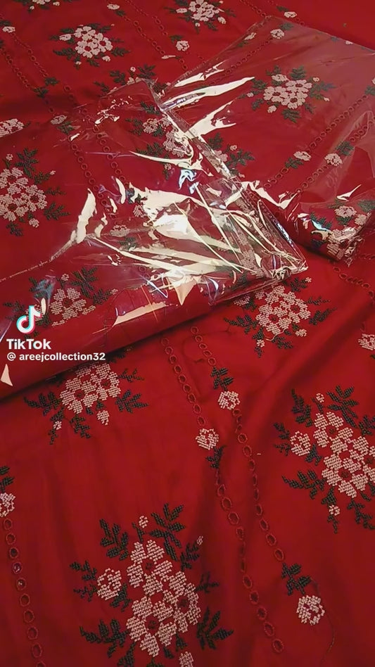 Cross Stich Lawn 2pc Article (Unstitched)