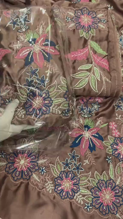 Agha Noor Luxury Silk 3pc Article (Unstitched)
