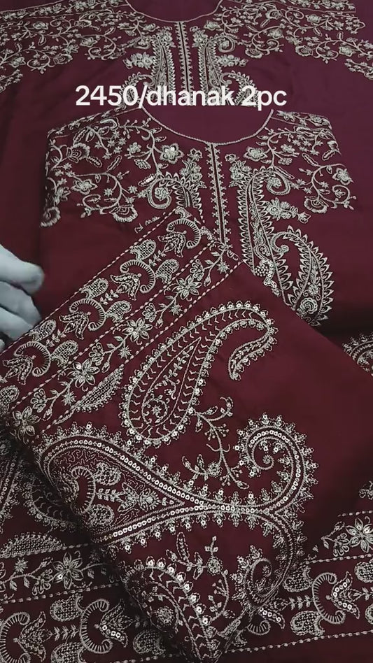 Dhanak 2-Piece Winter Dress Mehroon