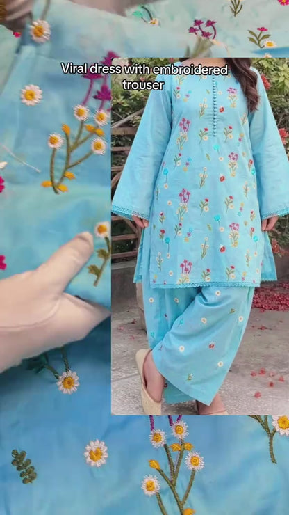 Lawn Viral Article Booti Work Embroided 2pc (Unstitched)