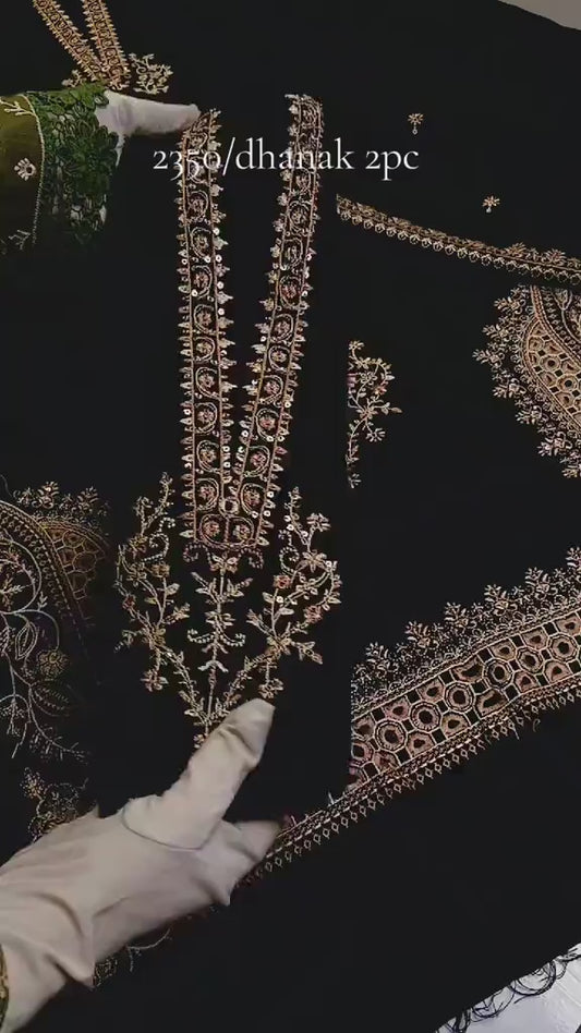 Dhanak 2 Piece Article Luxury Warm Winter Dress (Unstitched)