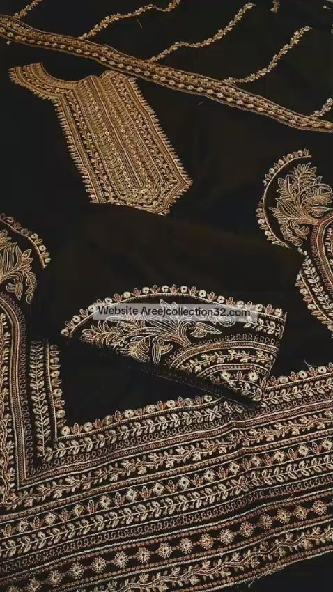 Peach Dhanak 3 Piece (Black)