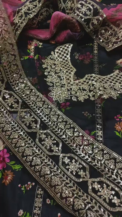 Eid Special Farasha Luxury Lawn 3pc Article (Unstitched)