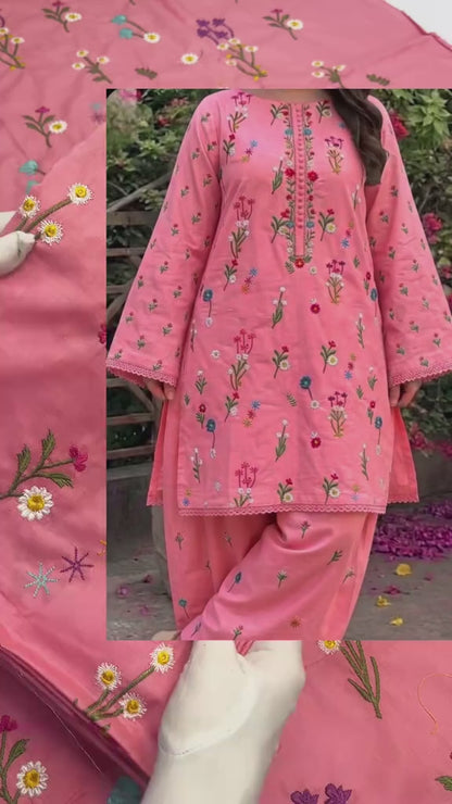 Lawn Viral Booti Work Embroided 2pc Article (Unstitched)