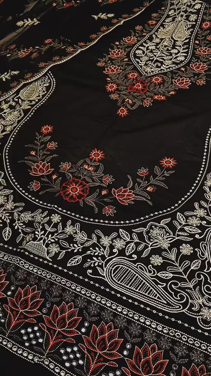 Luxury Lawn Round Daman 3pc Article (Unstitched)