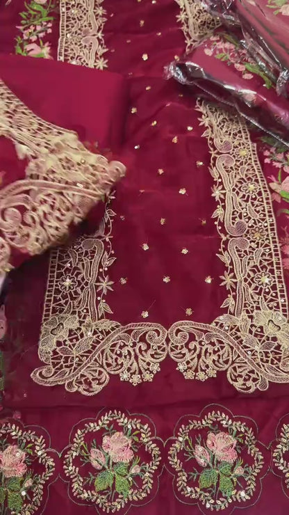 Dhanak Warm Winter 2pc Article (Unstitched) Mehroon
