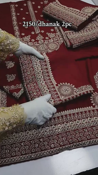 Dhanak 2-Piece Winter Dress Mehroon