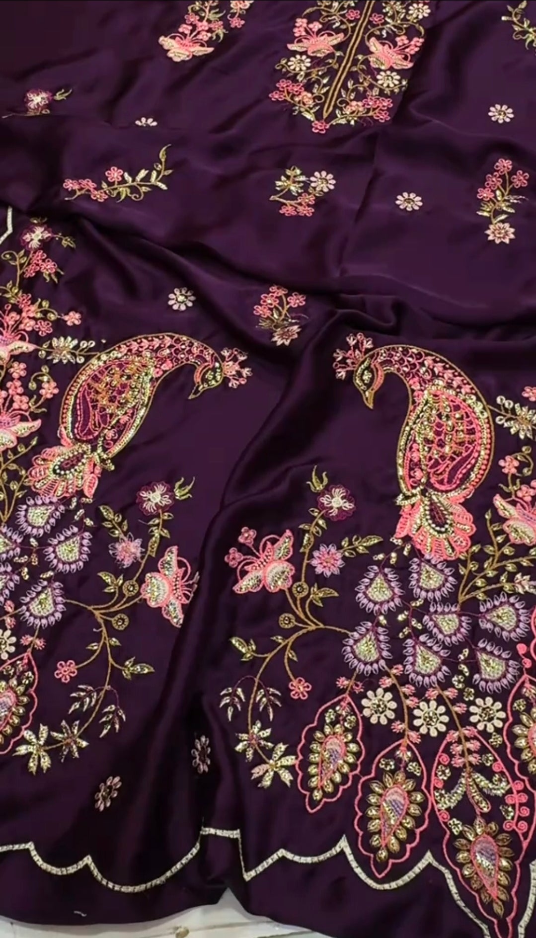 Fatima Mustafa Luxury Silk Kaftan 3pc Article (Unstitched)