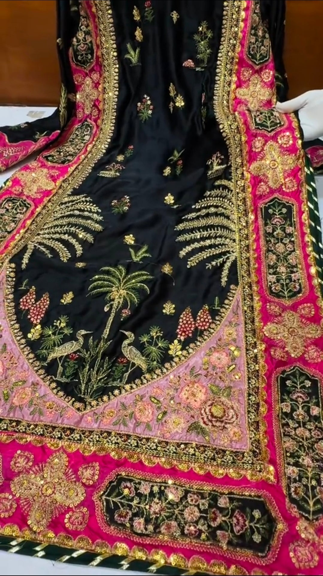 Ethnic Silk Kaftaan Aplic Work 2pc Article (Unstitched)