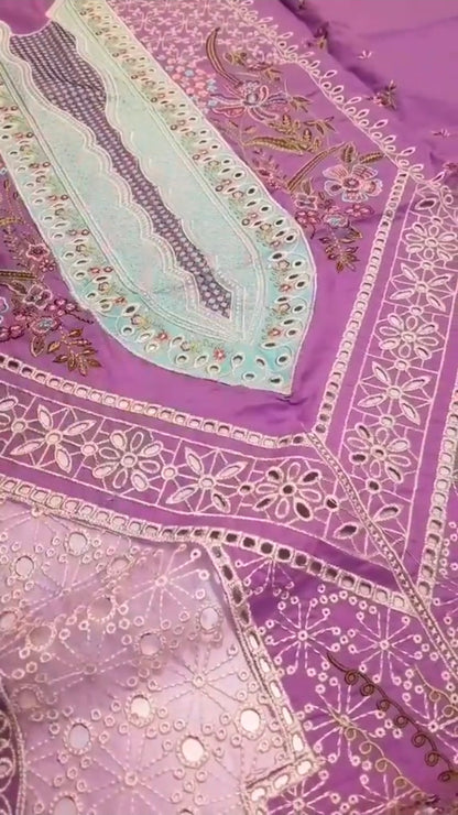 Bin ilyas Luxury Lawn with Monar ready Dupatta 3pc (Unstitched)