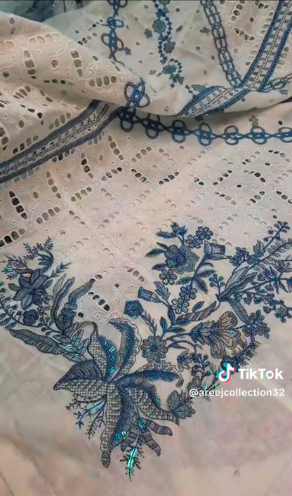 Aneelas Luxury Lawn 3pc Article (Unstitched) with Monar Ready Dupatta