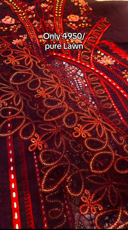Maria.B Luxury Lawn Lasercut 3pc Article (Unstitched)