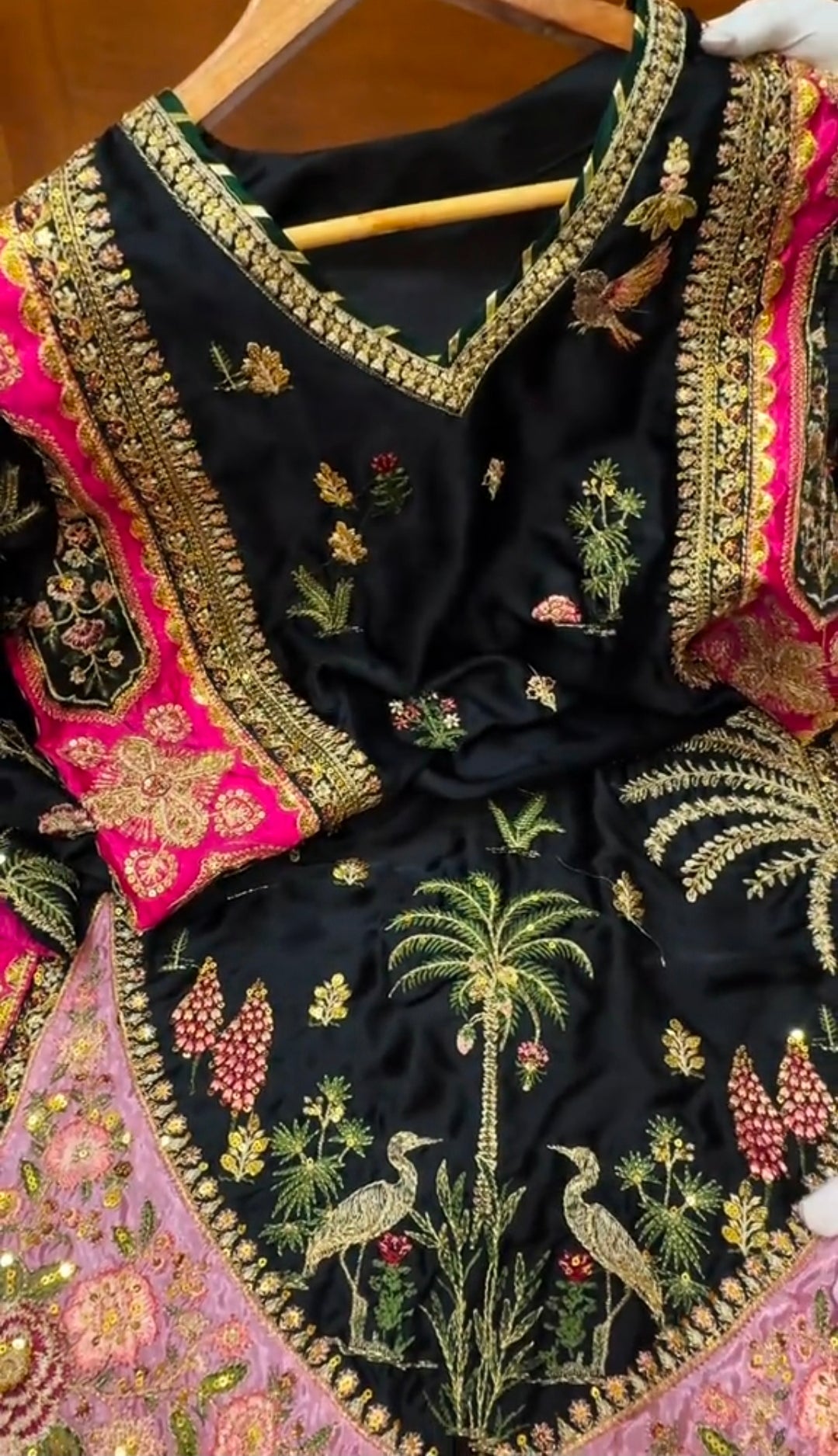 Ethnic Silk Kaftaan Aplic Work 2pc Article (Unstitched)