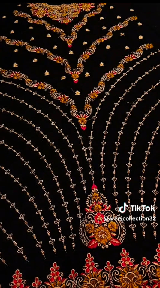 Embroided Luxury Lawn 3pc Article with Chiffon Dupatta (Unstitched)