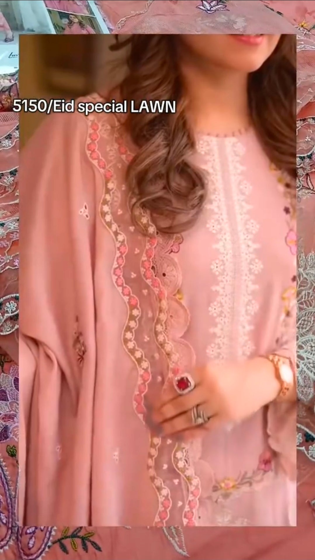 Eid Special Aneelas Luxury Lawn 3 Piece Article with Khaadi Net Dupatta (Unstitched)