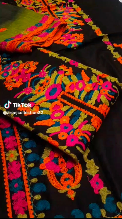 Tawakal Brand Aar-e work Lawn 3pc (Unstitched)