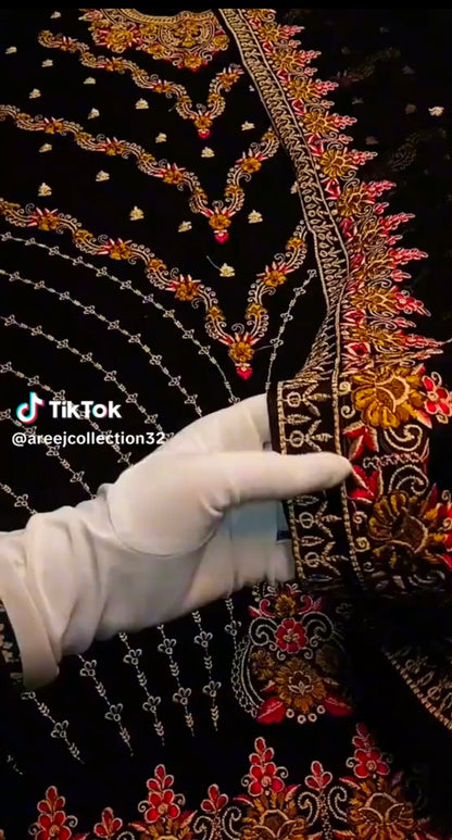 Embroided Luxury Lawn 3pc Article with Chiffon Dupatta (Unstitched)