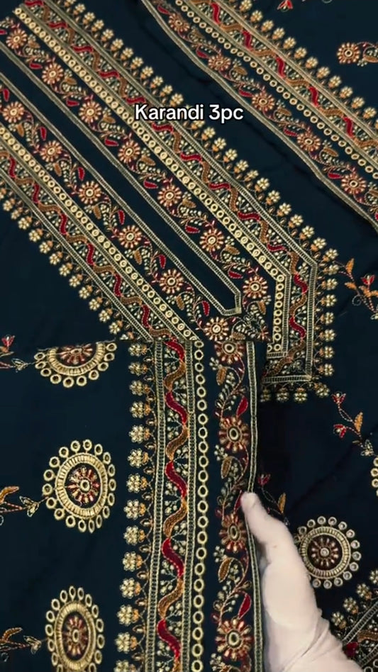 Karandi Super Shawl 3pc Article (Unstitched)
