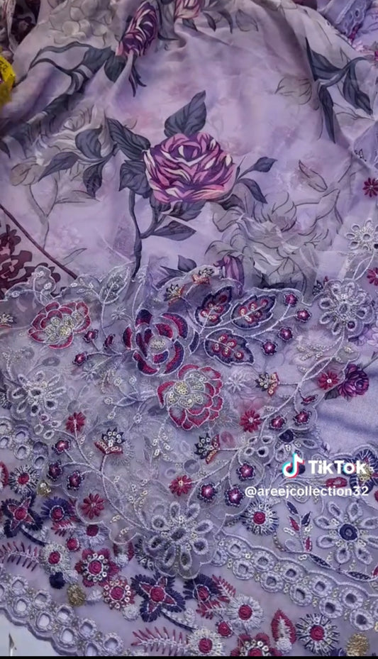 Baroque Luxury Lawn 3pc Article (Unstitched)